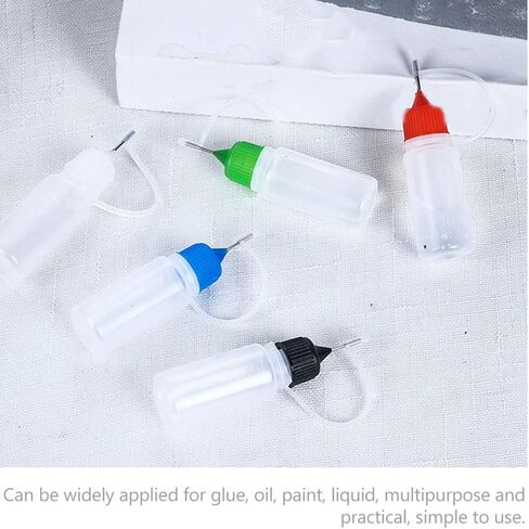 jojofuny 20 Pack 30ml Refillable Plastic Glue Squeeze Bottles with Needle Tip and Caps, Semi- Liquid Dispensing Applicator Bottles for Industrial and Craft Use Random Color in Kuwait