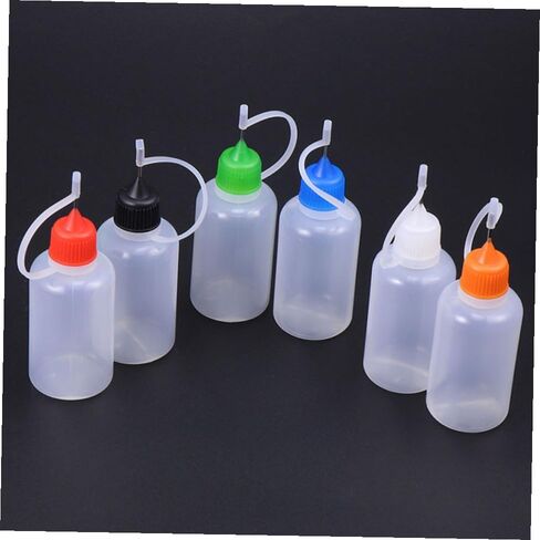 jojofuny 20 Pack 30ml Refillable Plastic Glue Squeeze Bottles with Needle Tip and Caps, Semi- Liquid Dispensing Applicator Bottles for Industrial and Craft Use Random Color in Kuwait