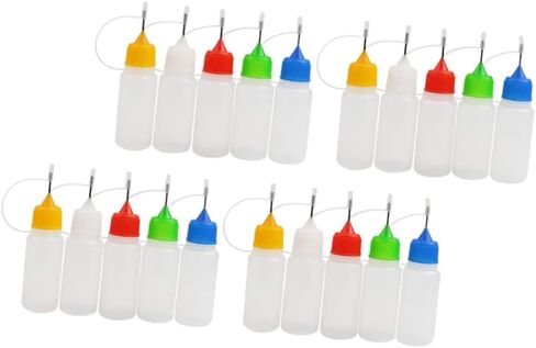 jojofuny 20 Pack 30ml Refillable Plastic Glue Squeeze Bottles with Needle Tip and Caps, Semi- Liquid Dispensing Applicator Bottles for Industrial and Craft Use Random Color in Kuwait
