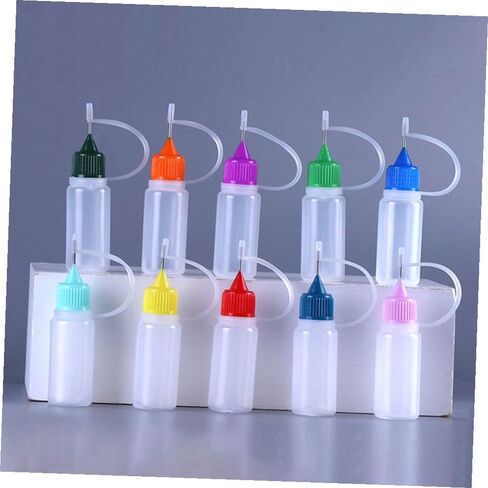 jojofuny 20 Pack 30ml Refillable Plastic Glue Squeeze Bottles with Needle Tip and Caps, Semi- Liquid Dispensing Applicator Bottles for Industrial and Craft Use Random Color in Kuwait