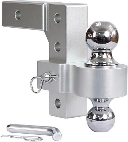 Aluminum 4 Levels Adjustable 6" Trailer Raise Drop W/Tow Hook Double Ball Mount 2 Inch Standard Receiver Parts in Kuwait