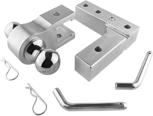 Aluminum 4 Levels Adjustable 6" Trailer Raise Drop W/Tow Hook Double Ball Mount 2 Inch Standard Receiver Parts in Kuwait