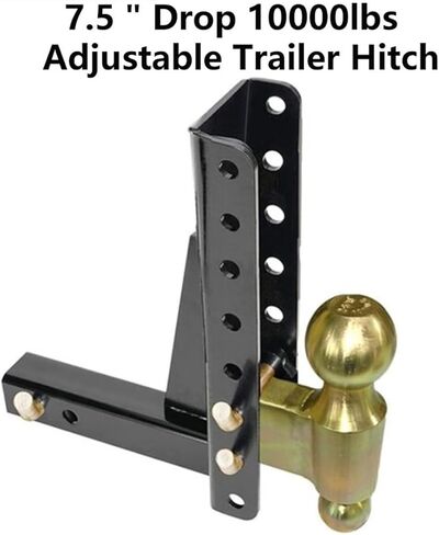 10000Lbs 7.5" Drop Adjustable Trailer Hitch Tow 2-5/16" LBS GTW Ball Mount Dual Towing Ball RV Camper Caravan Accessories in Kuwait