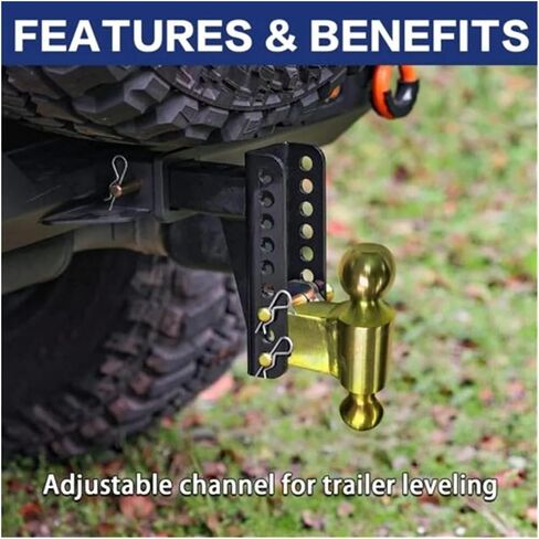 10000Lbs 7.5" Drop Adjustable Trailer Hitch Tow 2-5/16" LBS GTW Ball Mount Dual Towing Ball RV Camper Caravan Accessories in Kuwait