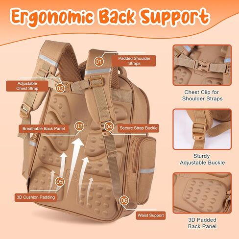 Capybara Backpack Mochila Capybara Cute Kawaii Kapibara Daypack Funny Going Out Cartoon Laptop Travel Casual Bag(Khaki,Medium) in Saudi Arabia