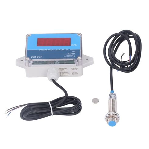 Motor Tachometer Speed Meter Sensor IP68 Water Proof LED Digital Display DC 8V‑24V, Digital LED Tachometer RPM Speed Meter, Industrial Tachometers Easy Installation in Kuwait