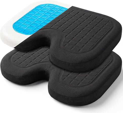 Gerrii Stadium Seat Cushions for Bleachers, Zipperless Cooling Gel Memory Foam Chair Seat Pads with Handle, Waterproof Non Slip Portable Cushions for Soccer Football Game, Concert, Outdoor Event in Kuwait