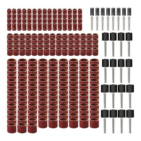 384 قطعة مجموعة طبول الصنفرة 80-600 أشرطة صنفرة حصى مع 1/4 3/8 1/2 بوصة مماسك للأدوات الدوارة الأدوات الكاشطة in Kuwait