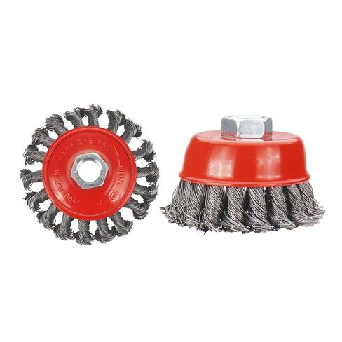 3/4 Inch Twisted Steel Wire Wheel M14 Cup Brush Powerful Paint Removal Abrasive Rotary Tool for Angle Grinder(2pcs Set 3) in Kuwait