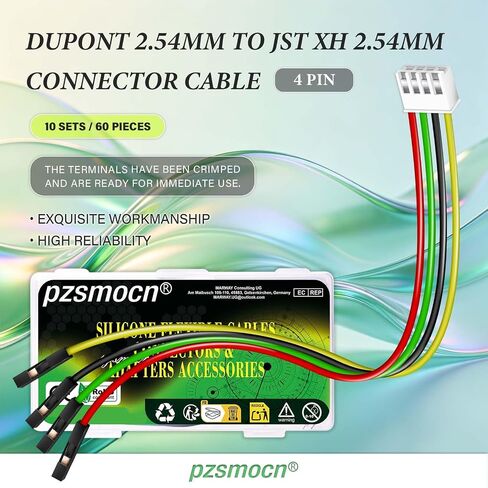 Silicone Flexible Jumper Wires Breadboard 24AWG 20cm 10 Sets/60 Pcs for Dupont 2.54mm 4Pin to JST XH 2.54mm 4Pin Plug Connector Between DIY Module and Expansion Board/Development Boards Cable in Kuwait
