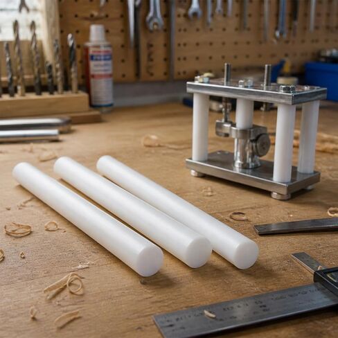 SOUJAP 6 Pack White Round Acetal Copolymer Rod, 12 x 1 Inch, Plastic Rods for DIY, Spacers, Non-Marring Fixtures in Kuwait