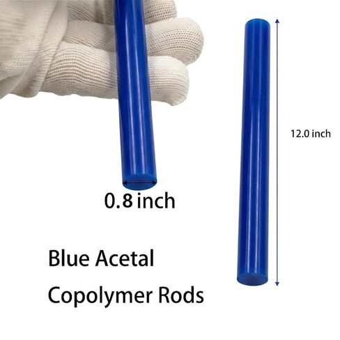 2PCS Blue Acetal Copolymer Rods - 0.8" Diameter x 12" Length Standard Tolerance POM-C Plastic Round Bar, Non-Gummy During Machining, High Strength Engineering Plastic for CNC Lathe & Precision Parts in Kuwait