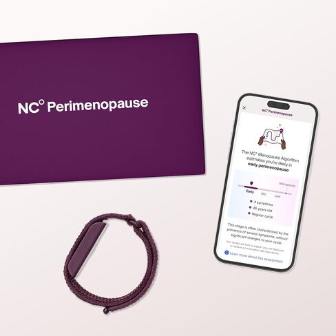 متتبع فترة ما قبل انقطاع الطمث الذي يمكن ارتداؤه من Natural Cycles NC° - متتبع الهرمونات والأعراض + اشتراك في التطبيق لمدة عام - تتبع درجة الحرارة والنوم وتغييرات الدورة in Kuwait