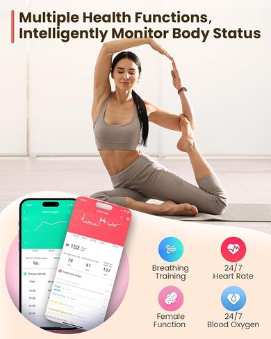Fitness Trackers,Smart Watches for Men Women with 24/7 Heart Rate/Sleep Monitor, Fitness Watch with IP68 Waterproof, Health Activity Trackers for Android and iPhone Burgundy-Gold in Kuwait