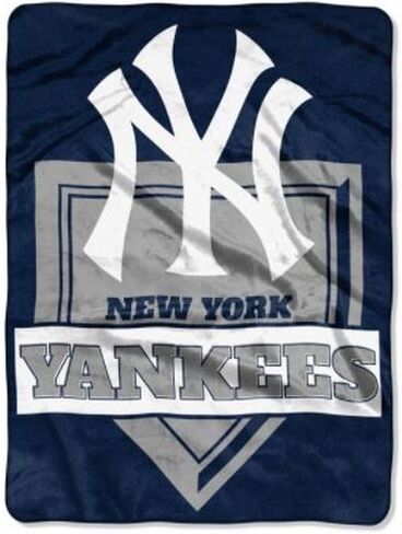 Northwest MLB Mens Royal Plush Raschel Throw in Kuwait