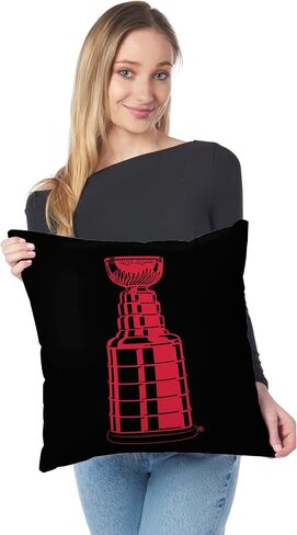 Northwest NHL Carolina Hurricanes 2026 Stanley Cup Champions Double-Sided Printed Throw Pillow, Soft Decorative Polyester Fan Cushion, Couch Bed or Game Room Decor, 18 x 18 in in Kuwait