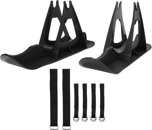 2pcs Snow Scooter Ski Skate Board Sled Conversion Kit, Transform Balance Bike into Sled, Winter Cycling Ski Attachment for Kids Car Scooter for Balance Bike Scooter Parts, Black in Kuwait