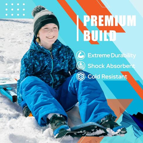 Sunlite Sports 45" Snow Sled – Foldable or Foam Style Toboggan for Kids & Adults, Reinforced Bottom, Durable Stitching & Ergonomic Handles – Lightweight & Portable Winter Sled in Kuwait