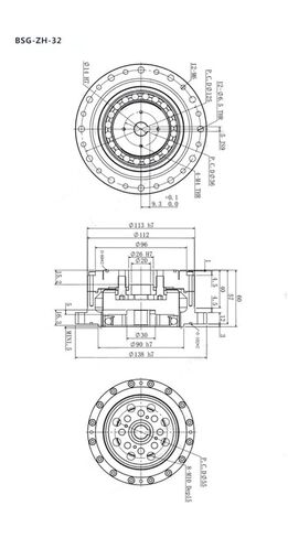 BSG-ZH-32 Robot Joint Harmonic Reducer Precision Industrial Combination Reduction Ratio(Reduction Ratio 50) in Kuwait