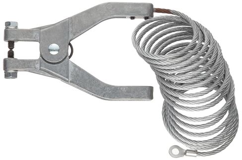 Justrite 3' Antistatic Ground Wire, Flexible Grounding Cable with C Clamp & Hand Clamp Ends, Made in The USA, 08498 in Kuwait