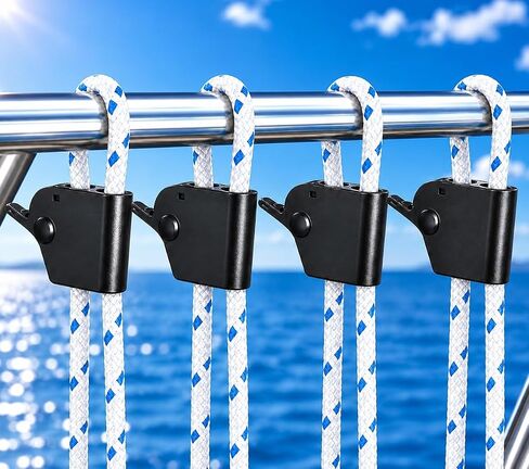 FUENEN Boat Fender Hangers Clips, Adjustable Boat Fender Clips for Boat Rails & Cleat, 304 Stainless Steel Boat Bumper Adjuster, Black in Kuwait