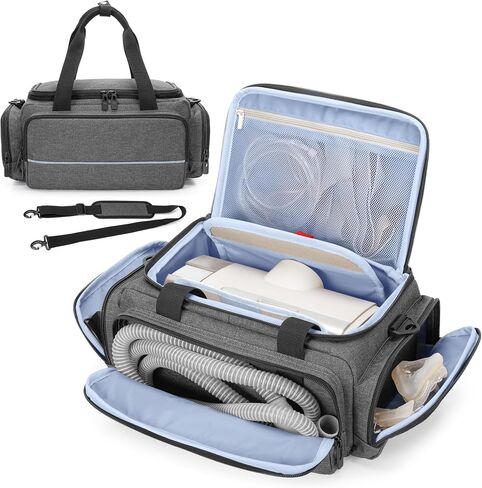 CURMIO CPAP Travel Bag Compatible with ResMed AirSense 11, AirSense 10, AirSense 10 elite, AirStart 10, Portable Carrying Case Compatible with Philips Dreamstation, 3B Medical Luna G3, XT Fit, Black in Saudi Arabia