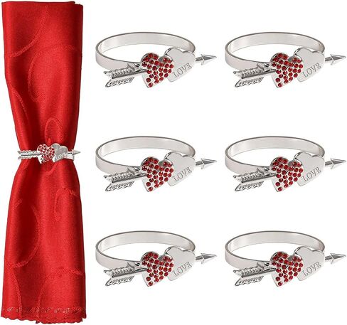 wonlex 250th Patriotic Bow Napkin Rings Set of 6, Alloy Red Blue White Bow Napkin Ring Serviette for Fourth of July, Table Decor, Banquet, Family, Festive Dinning in Kuwait