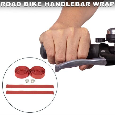 Bike Handlebar Tape Non-Slip | Bicycle Handlebar Grip Tape Red 1 Pair in Kuwait