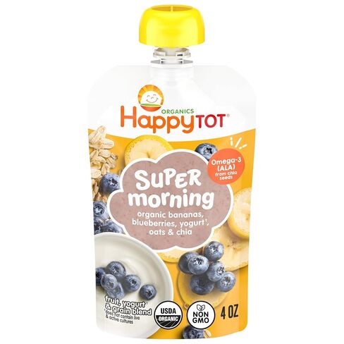 HAPPY TOT BABY Organic Banana Blueberry Yogurt & oats Super Morning, 4 OZ in Saudi Arabia