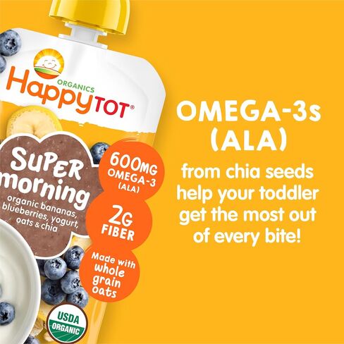 HAPPY TOT BABY Organic Banana Blueberry Yogurt & oats Super Morning, 4 OZ in Saudi Arabia