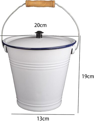 Enamel-Coated Metal Pail with Sturdy Handle for Outdoor Events, 3L in Kuwait