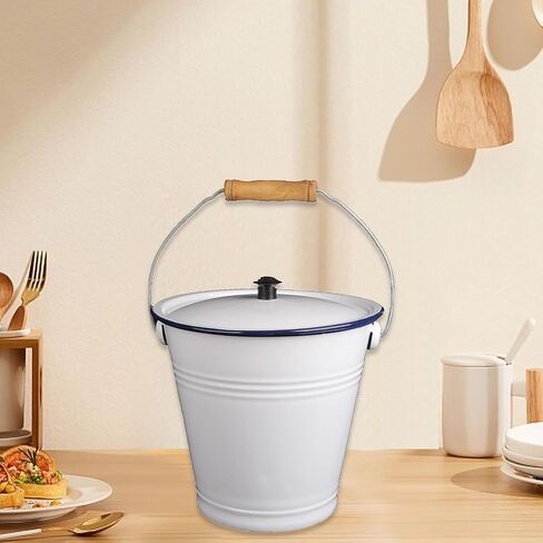 Enamel-Coated Metal Pail with Sturdy Handle for Outdoor Events, 3L in Kuwait