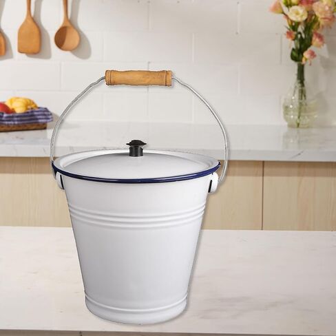 Enamel-Coated Metal Pail with Sturdy Handle for Outdoor Events, 3L in Kuwait
