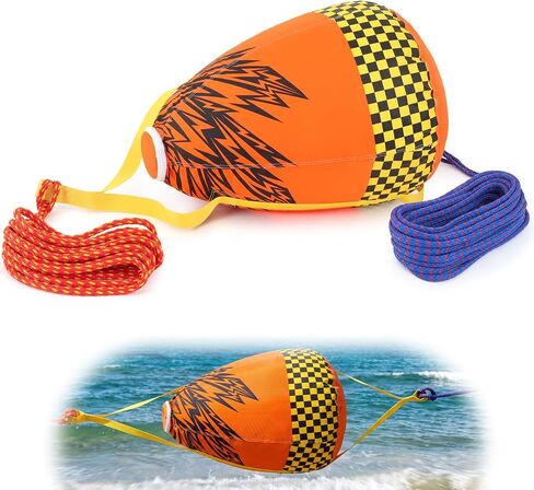 Silipull Towable Booster Ball with 60 ft Tow Rope, 4100 lb Break Strength, Inflatable Towable Tube Ball with Rope Float for Boating, Water Sports, Tubing & Speedboats, Orange in Kuwait