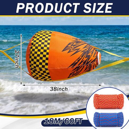 Silipull Towable Booster Ball with 60 ft Tow Rope, 4100 lb Break Strength, Inflatable Towable Tube Ball with Rope Float for Boating, Water Sports, Tubing & Speedboats, Orange in Kuwait