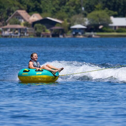 O'Brien LeTube Towable Tube – 1 Person Donut-Style Inflatable Water Tube for Boating, Lake, and Watersports – 56" Durable PVC & Nylon Cover with Lightning Valve and Quick Connect Tow Hook in Kuwait