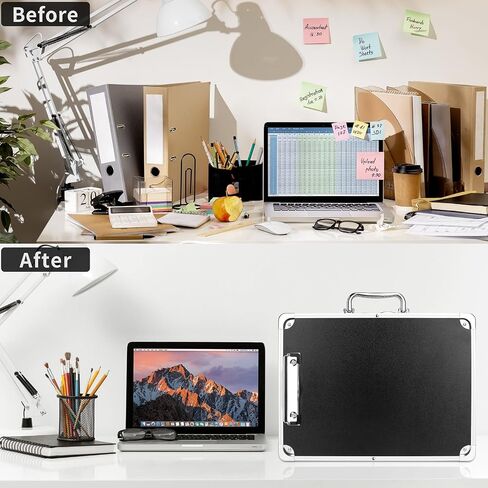 Clipboard with Storage Combination Lock Briefcase 3 Ring Binder 700 Sheets Capacity Heavy Duty Metal Document Box Multi-Pocket Organizer Storage Clipboards for Home, Bussiness Trip in Kuwait