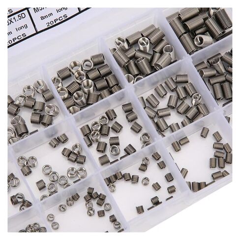 300Pcs M3x0.5/M4x0.7/M5x0.8 Wire Screw Threaded Insert Stainless Steel Threaded Bushing Sleeve Helicoil Thread Repairing Tool Nicely in Kuwait