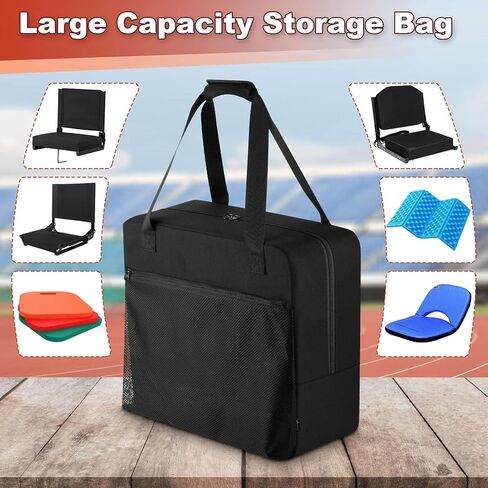 Stadium Seat Carry Bag, 47x18x40cm Bleacher Chair Storage Bag with Comfortable Neoprene Handle, Folding Bleacher Chair for Camping Beach Travel Concerts Sporting Even in Kuwait