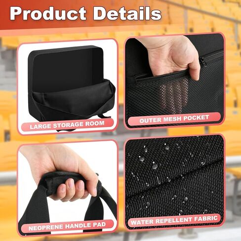 Stadium Seat Carry Bag, 47x18x40cm Bleacher Chair Storage Bag with Comfortable Neoprene Handle, Folding Bleacher Chair for Camping Beach Travel Concerts Sporting Even in Kuwait