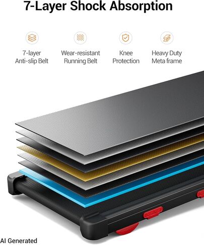 LONTEK 15% Auto Incline Treadmills for Home, 10S Folds Away Portable Treadmill with Led Screen & Handle Bar Up to 300LBS Capacity, 3.0HP 7-Layer Shock-Absorbing Walking Pad Treadmill 0.6-7.2MPH in Kuwait