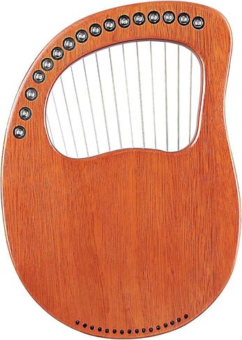 Walter.t 16-String Wooden Lyre Harp Metal Strings Mahogany Solid Wood String Instrument with Carry Bag Tuning Wrench Cleaning Cloth Strings WH16 with Carry Bag in Kuwait