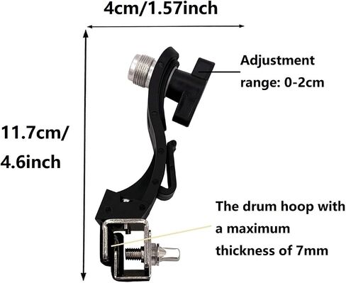 Jiayouy Drum Rim Microphone Clip Adjustable Plastic and Metal Drum Microphone Mount Clamp for Snare Tom Drum Percussion Hoop in Kuwait