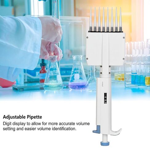 Pipette, Pipette, 5‑50μl Vraiable Volume Manual Adjustable Mechanical Pipettor Pipet Laboratory Tool in Saudi Arabia