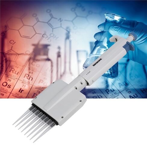 Pipette, Pipette, Pipet 8‑Channel 5‑50μl Vraiable Volume Manual Adjustable Mechanical Pipettor Laboratory Tool in Saudi Arabia
