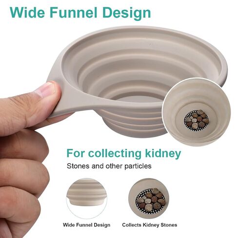 2 Pack Collapsible Calculi Strainer Kidney Stone Collector Funnel with Mesh Screen Filters for Analysis Testing in Saudi Arabia