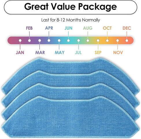 (4 Pack) M2 Pro Replacement Mop Pads Compatible with Lefant M2 Pro/ M2S Pro/ M1 Robot Vacuum Cleaner, Mop Cloths Accessories in Saudi Arabia