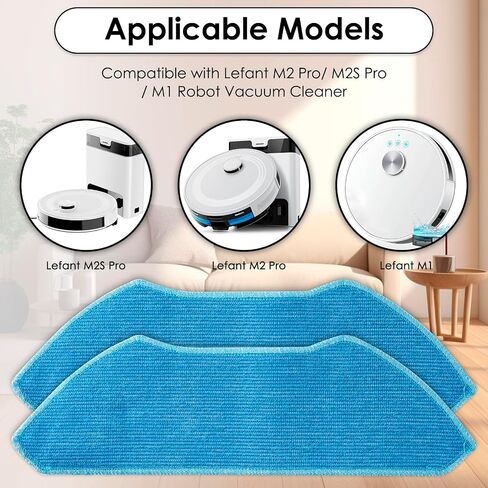 (4 Pack) M2 Pro Replacement Mop Pads Compatible with Lefant M2 Pro/ M2S Pro/ M1 Robot Vacuum Cleaner, Mop Cloths Accessories in Saudi Arabia