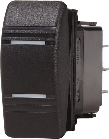BLUE SEA SYSTEMS Contura Switch، أسود، DPDT on-off-on، MFG 8286، Double Pole-Double Throw، On-Off-On، مشغل أسود، مقاوم للرطوبة / BS-8286 / in Kuwait