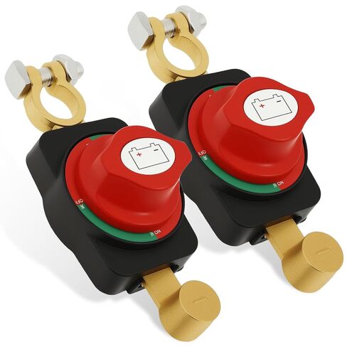 2 PCS Battery Disconnect Switch 12V-48V 275A, Waterproof Master Battery Cut Off Isolator Switch for Marine, Boat, RV, ATV, Car, Truck in Kuwait